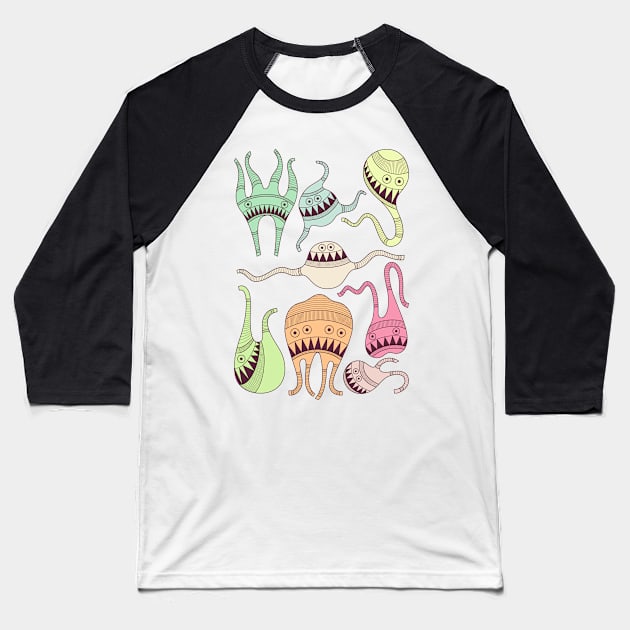 Little Monsters 2 Baseball T-Shirt by freshinkstain